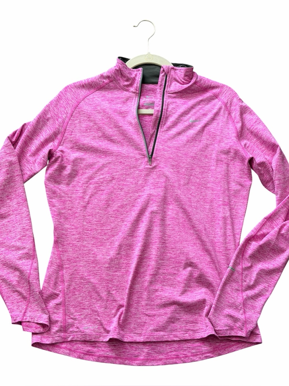 Nike Heathered Pink Quarter-Zip Performance Pullover